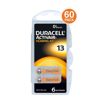 Duracell Activair 13 Hearing Aid Battery 60 pcs - Mercury Free