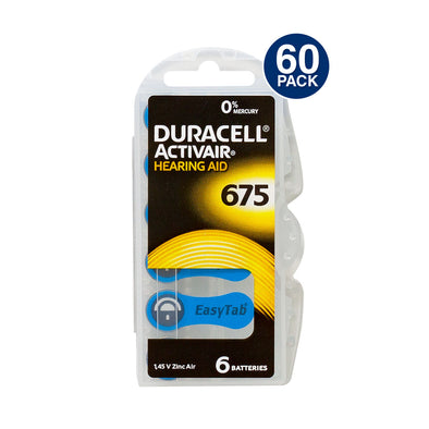 Duracell Activair 675 Hearing Aid Battery 60 pcs - Mercury Free