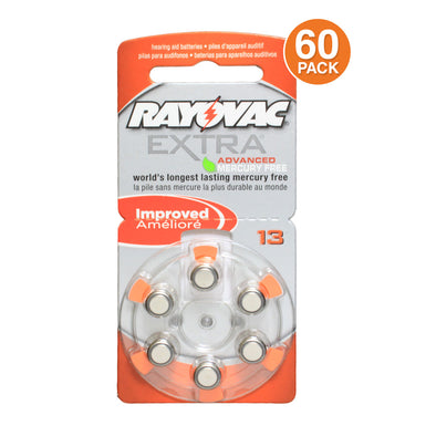 Rayovac 13 Mercury Free Hearing Aid Battery 60 pcs - MERCURY FREE