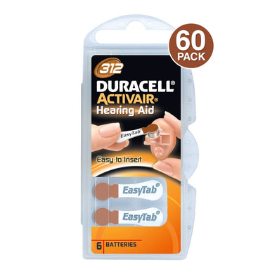 Duracell Activair 312 Hearing Aid Battery 60 pcs - Mercury Free